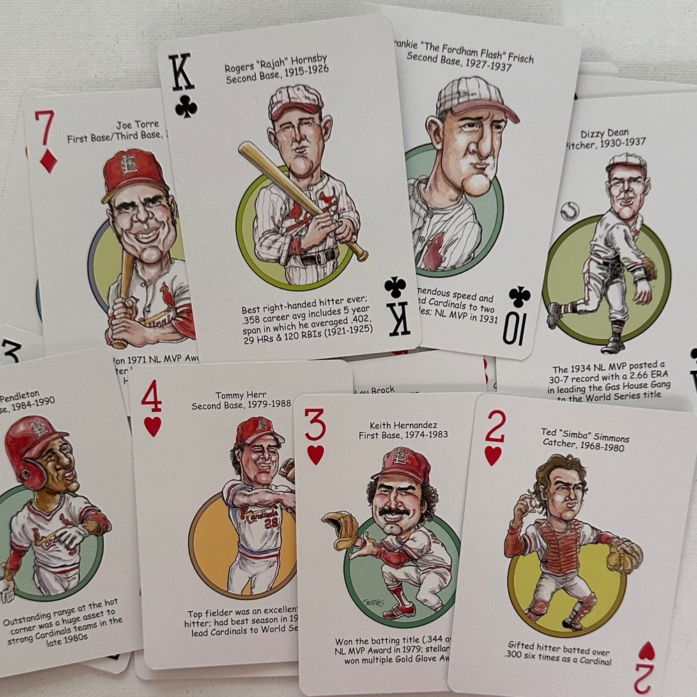 Hero Decks St Louis Baseball Heroes Playing Cards Cardinals Legends Caricature - Picture 8 of 11